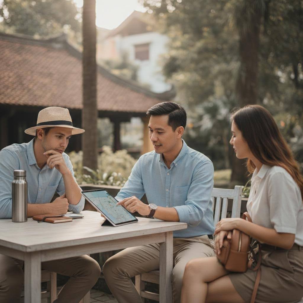Kỹ năng giao tiếp và xử lý tình huống linh hoạt là yếu tố cốt lõi của một hướng dẫn viên du lịch chuyên nghiệp.