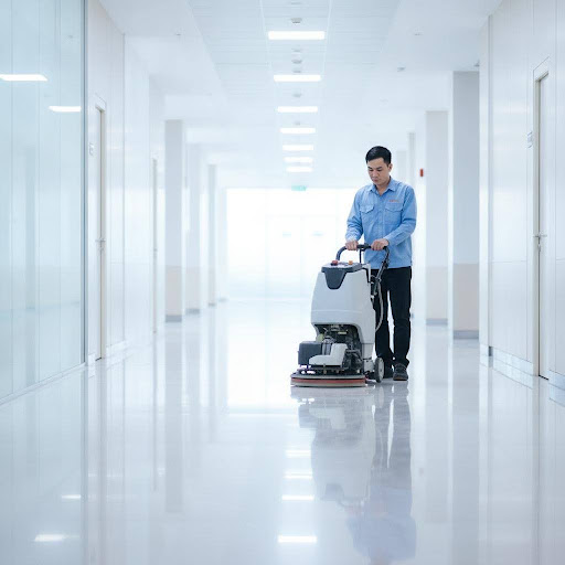 Vận hành thiết bị chuyên dụng là một kỹ năng quan trọng trong công việc tạp vụ hiện đại.